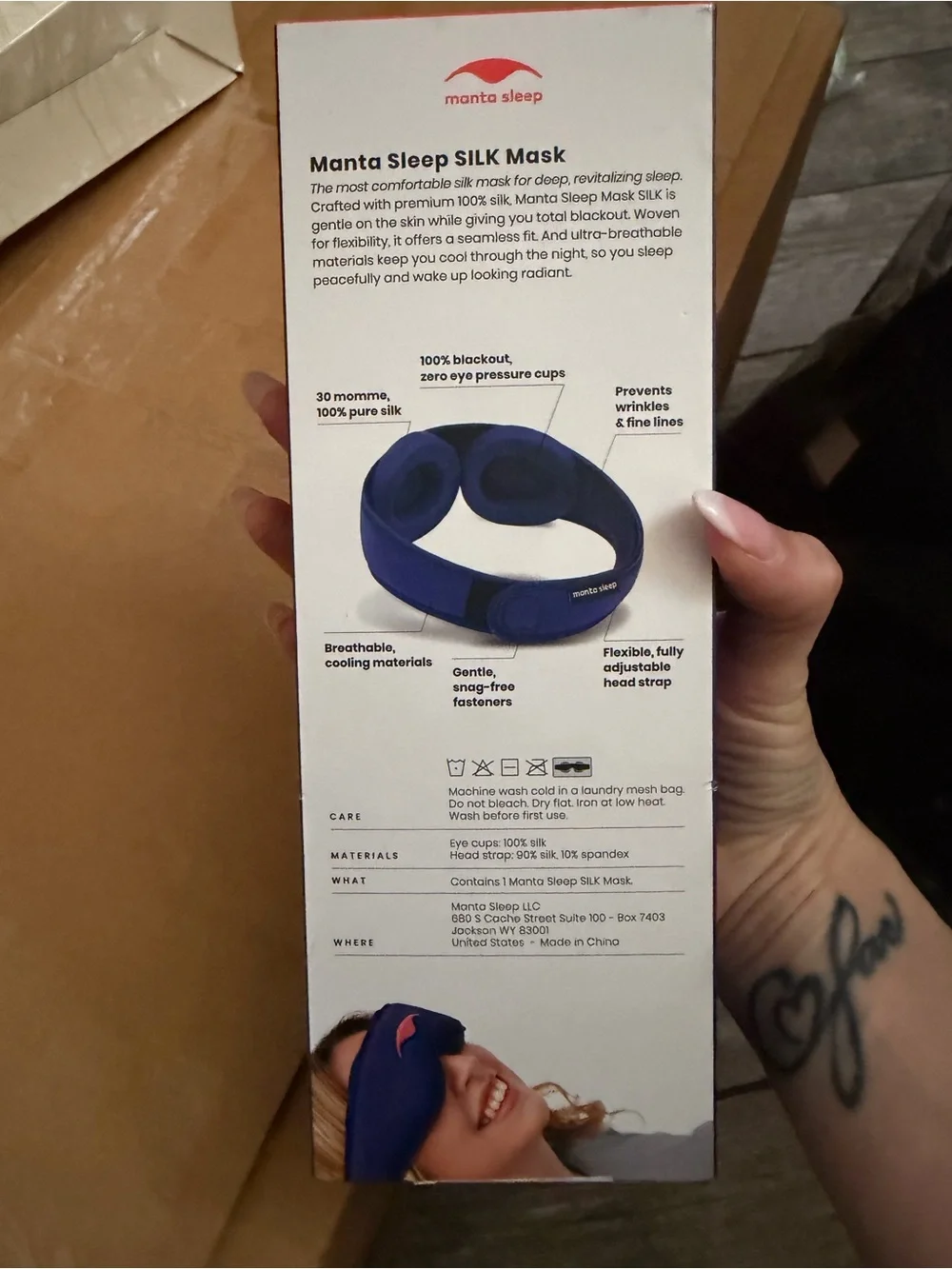 New Manta Silk Sleep Mask - 100% Blackout, Premium Silk
